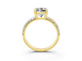 Yellow gold Princess Cut Cut Diamond Milgrain Marquise Band with Prong Setting_3