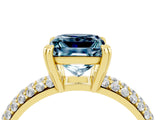 Yellow gold Princess Cut Cut Diamond Milgrain Marquise Band with Prong Setting_4