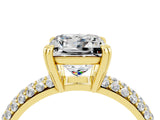 Yellow gold Princess Cut Cut Diamond Milgrain Marquise Band with Prong Setting_4
