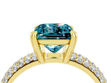 Yellow gold Princess Cut Cut Diamond Milgrain Marquise Band with Prong Setting_4