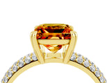 Yellow gold Princess Cut Cut Diamond Milgrain Marquise Band with Prong Setting_4