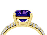 Yellow gold Princess Cut Cut Diamond Milgrain Marquise Band with Prong Setting_4