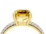 Yellow gold Princess Cut Cut Diamond Milgrain Marquise Band with Prong Setting_4