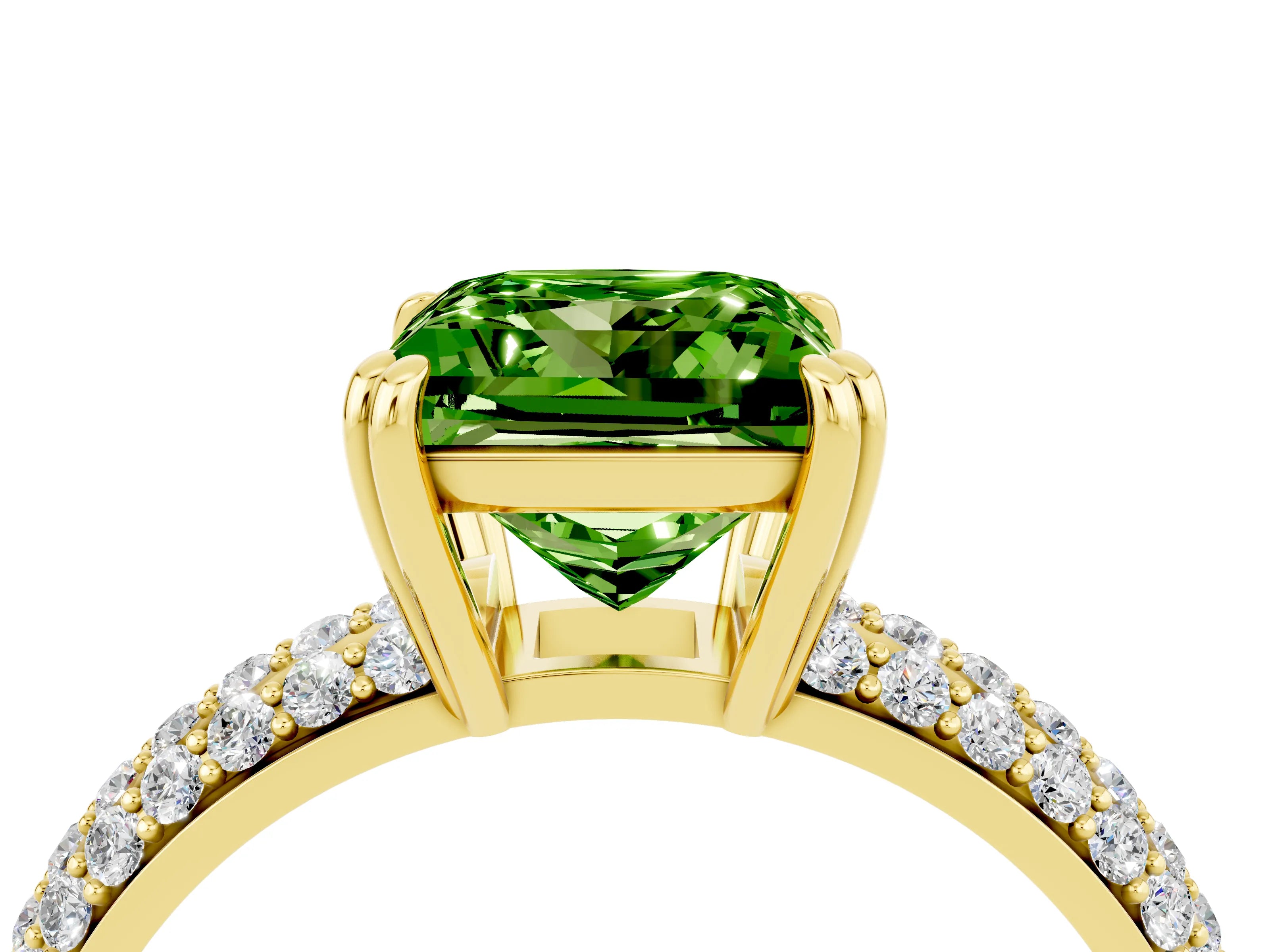 Yellow gold Princess Cut Cut Diamond Milgrain Marquise Band with Prong Setting_4