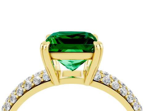 Yellow gold Princess Cut Cut Diamond Milgrain Marquise Band with Prong Setting_4