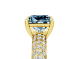 Yellow gold Princess Cut Cut Diamond Milgrain Marquise Band with Prong Setting_5
