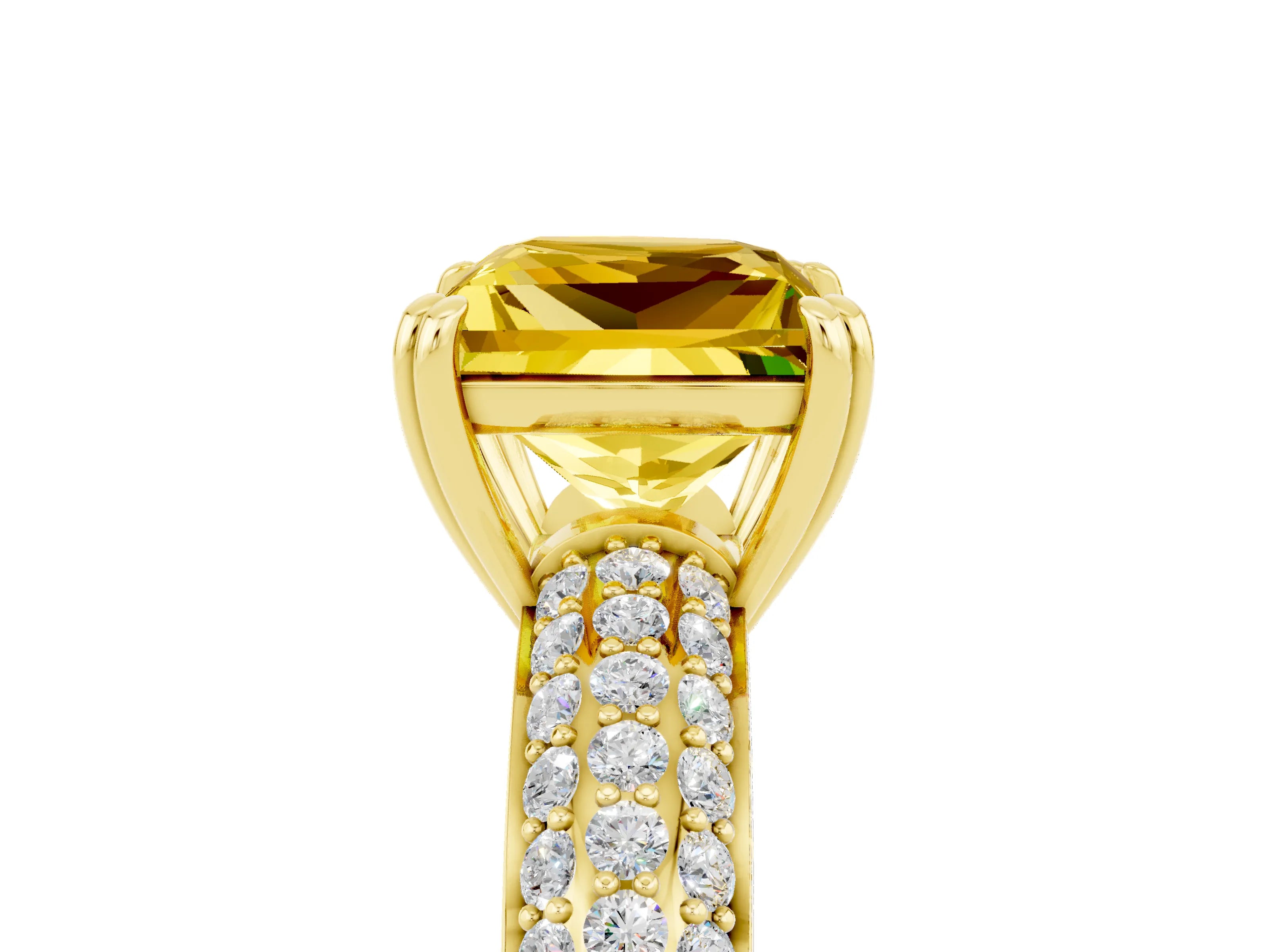 Yellow gold Princess Cut Cut Diamond Milgrain Marquise Band with Prong Setting_5