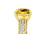 Yellow gold Princess Cut Cut Diamond Milgrain Marquise Band with Prong Setting_5