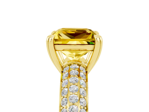 Yellow gold Princess Cut Cut Diamond Milgrain Marquise Band with Prong Setting_5