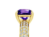 Yellow gold Princess Cut Cut Diamond Milgrain Marquise Band with Prong Setting_5