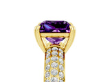 Yellow gold Princess Cut Cut Diamond Milgrain Marquise Band with Prong Setting_5