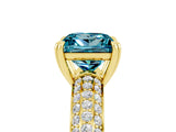 Yellow gold Princess Cut Cut Diamond Milgrain Marquise Band with Prong Setting_5
