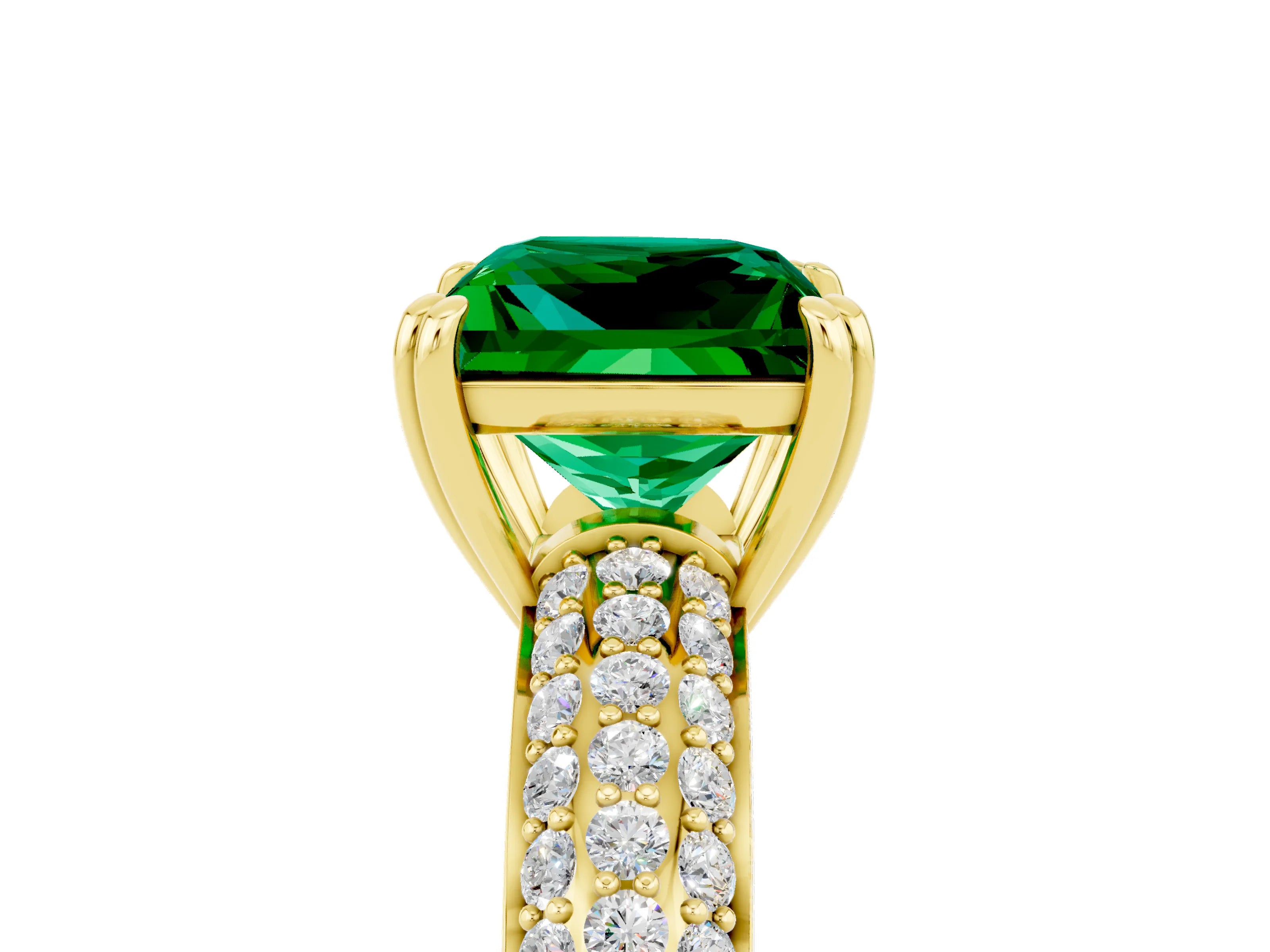 Yellow gold Princess Cut Cut Diamond Milgrain Marquise Band with Prong Setting_5