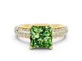 Yellow gold Princess Cut Cut Diamond Milgrain Marquise Band with Prong Setting