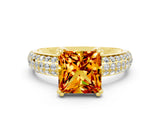 Yellow gold Princess Cut Cut Diamond Milgrain Marquise Band with Prong Setting