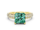 Yellow gold Princess Cut Cut Diamond Milgrain Marquise Band with Prong Setting