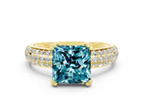 Yellow gold Princess Cut Cut Diamond Milgrain Marquise Band with Prong Setting