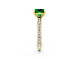 Yellow gold Princess Cut Cut Diamond Pavé Band with Four-Prong Setting_2