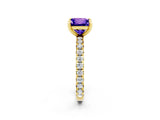 Yellow gold Princess Cut Cut Diamond Pavé Band with Four-Prong Setting_2