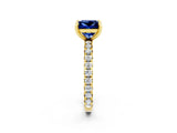 Yellow gold Princess Cut Cut Diamond Pavé Band with Four-Prong Setting_2