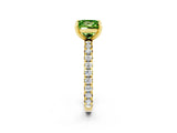 Yellow gold Princess Cut Cut Diamond Pavé Band with Four-Prong Setting_2