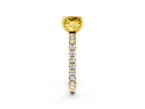 Yellow gold Princess Cut Cut Diamond Pavé Band with Four-Prong Setting_2