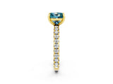 Yellow gold Princess Cut Cut Diamond Pavé Band with Four-Prong Setting_2