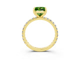 Yellow gold Princess Cut Cut Diamond Pavé Band with Four-Prong Setting_3