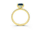 Yellow gold Princess Cut Cut Diamond Pavé Band with Four-Prong Setting_3