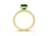 Yellow gold Princess Cut Cut Diamond Pavé Band with Four-Prong Setting_3