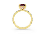 Yellow gold Princess Cut Cut Diamond Pavé Band with Four-Prong Setting_3