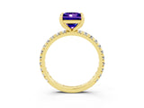 Yellow gold Princess Cut Cut Diamond Pavé Band with Four-Prong Setting_3