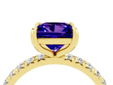 Yellow gold Princess Cut Cut Diamond Pavé Band with Four-Prong Setting_4