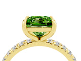 Yellow gold Princess Cut Cut Diamond Pavé Band with Four-Prong Setting_4