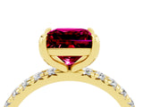 Yellow gold Princess Cut Cut Diamond Pavé Band with Four-Prong Setting_4