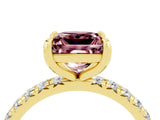 Yellow gold Princess Cut Cut Diamond Pavé Band with Four-Prong Setting_4