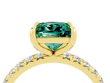 Yellow gold Princess Cut Cut Diamond Pavé Band with Four-Prong Setting_4