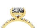 Yellow gold Princess Cut Cut Diamond Pavé Band with Four-Prong Setting_4