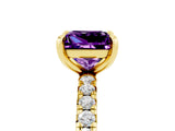 Yellow gold Princess Cut Cut Diamond Pavé Band with Four-Prong Setting_5