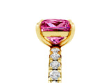 Yellow gold Princess Cut Cut Diamond Pavé Band with Four-Prong Setting_5