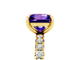 Yellow gold Princess Cut Cut Diamond Pavé Band with Four-Prong Setting_5