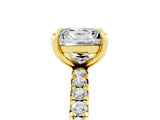 Yellow gold Princess Cut Cut Diamond Pavé Band with Four-Prong Setting_5