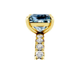 Yellow gold Princess Cut Cut Diamond Pavé Band with Four-Prong Setting_5