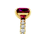 Yellow gold Princess Cut Cut Diamond Pavé Band with Four-Prong Setting_5