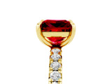 Yellow gold Princess Cut Cut Diamond Pavé Band with Four-Prong Setting_5