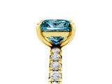Yellow gold Princess Cut Cut Diamond Pavé Band with Four-Prong Setting_5