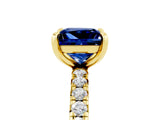 Yellow gold Princess Cut Cut Diamond Pavé Band with Four-Prong Setting_5