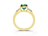 Yellow gold Princess Cut Cut Diamond Ring with Tapered Baguette Side Stones in Four-Prong Setting_3