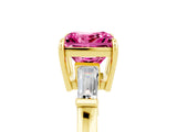 Yellow gold Princess Cut Cut Diamond Ring with Tapered Baguette Side Stones in Four-Prong Setting_5
