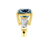 Yellow gold Princess Cut Cut Diamond Ring with Tapered Baguette Side Stones in Four-Prong Setting_5